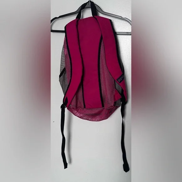 Vintage Jansport Pink and Gray Mesh Backpack Faded Tapestry Cross Town Jansport Backpack – Dash Forward main image 4